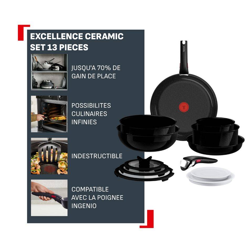 Ingenio Excellence Ceramic L2709432 Set de 13 pièces - Fusion Core - Induction