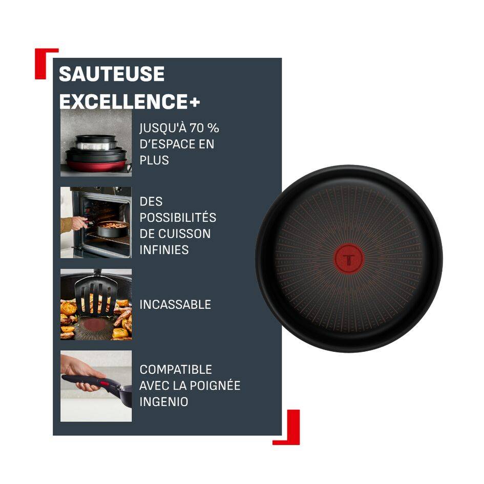 Ingenio Excellence+ P0003524 Sauteuse - 24 cm - Induction