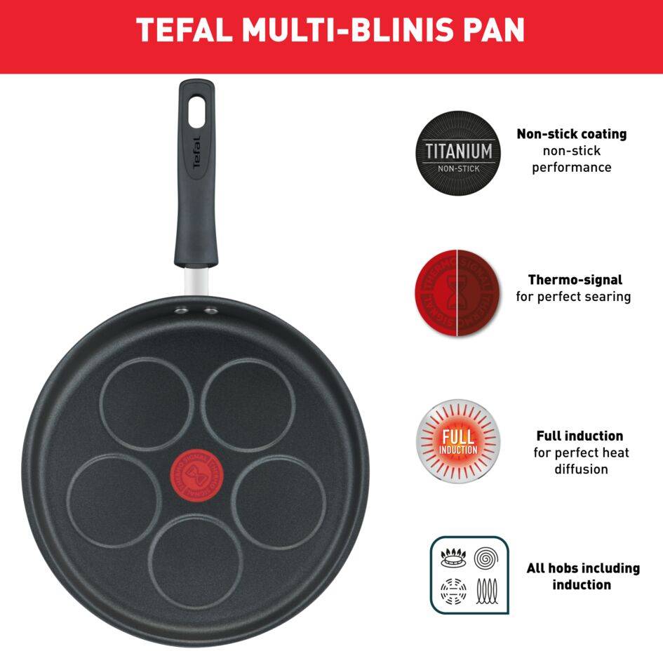 Bonne Maman E2360014 Pancake-pan - 27 cm - 5 Amerikaanse pancakes - Inductie