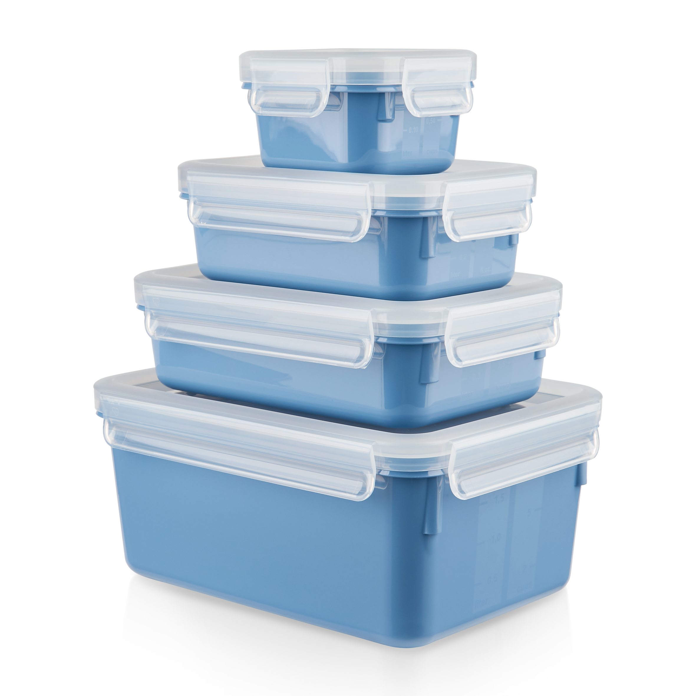 MasterSeal Color N1030810 Set van 4 bewaardozen - 0,20L / 0,55L / 0,80L / 2,2L