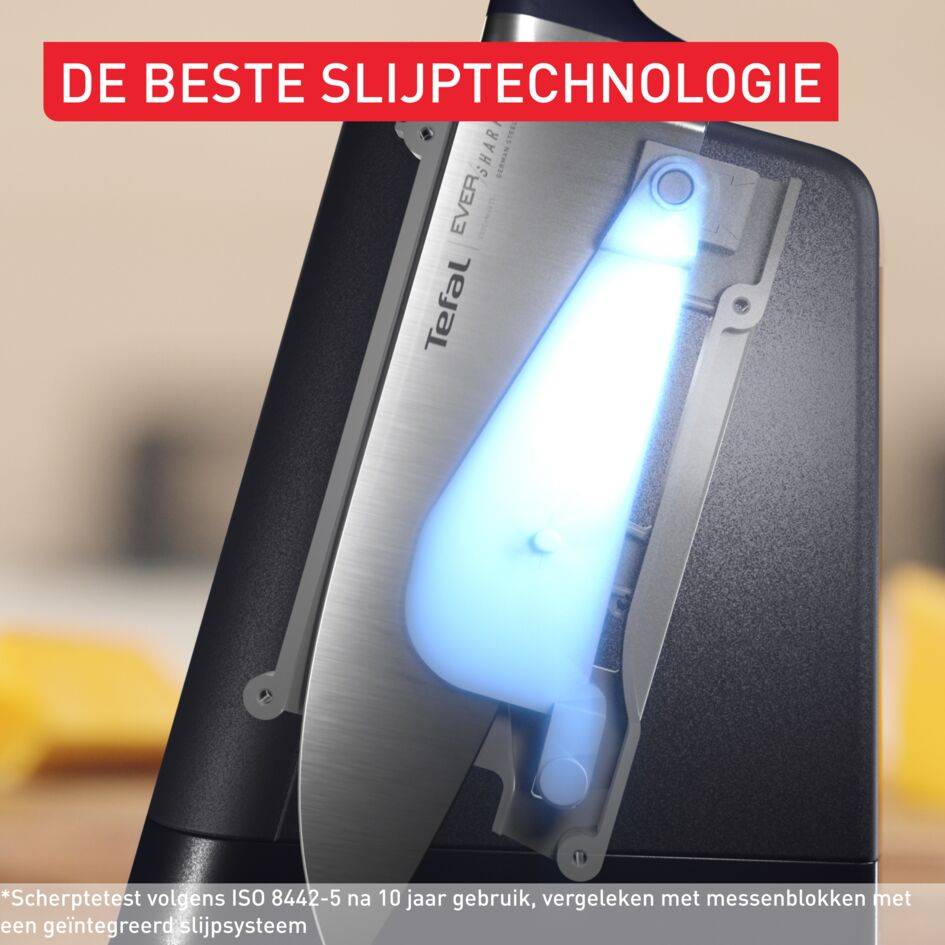 EverSharp K297S244 Koksmes + messenblok met geïntegreerde slijper