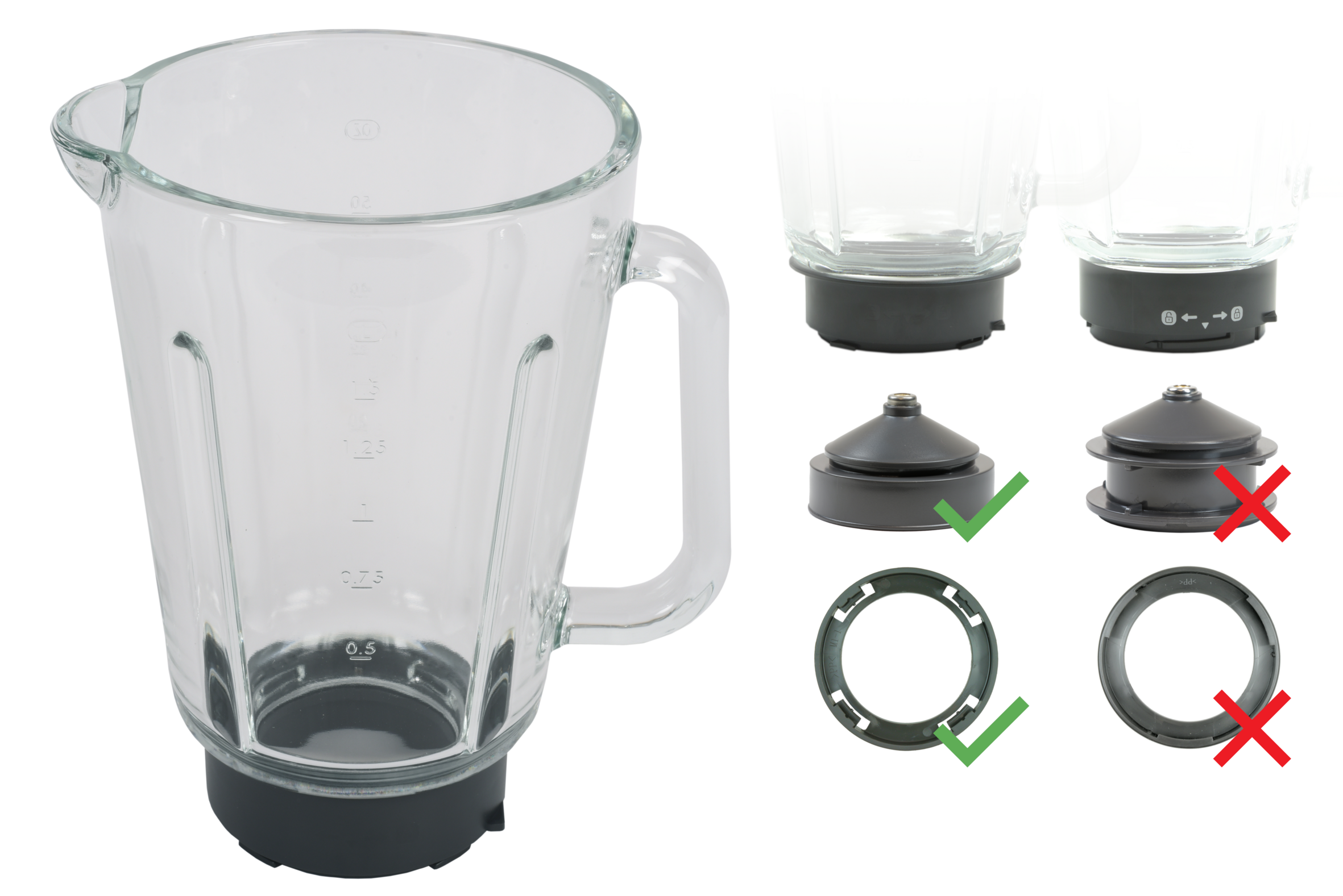 Glazen blenderkan met voet MS-653089