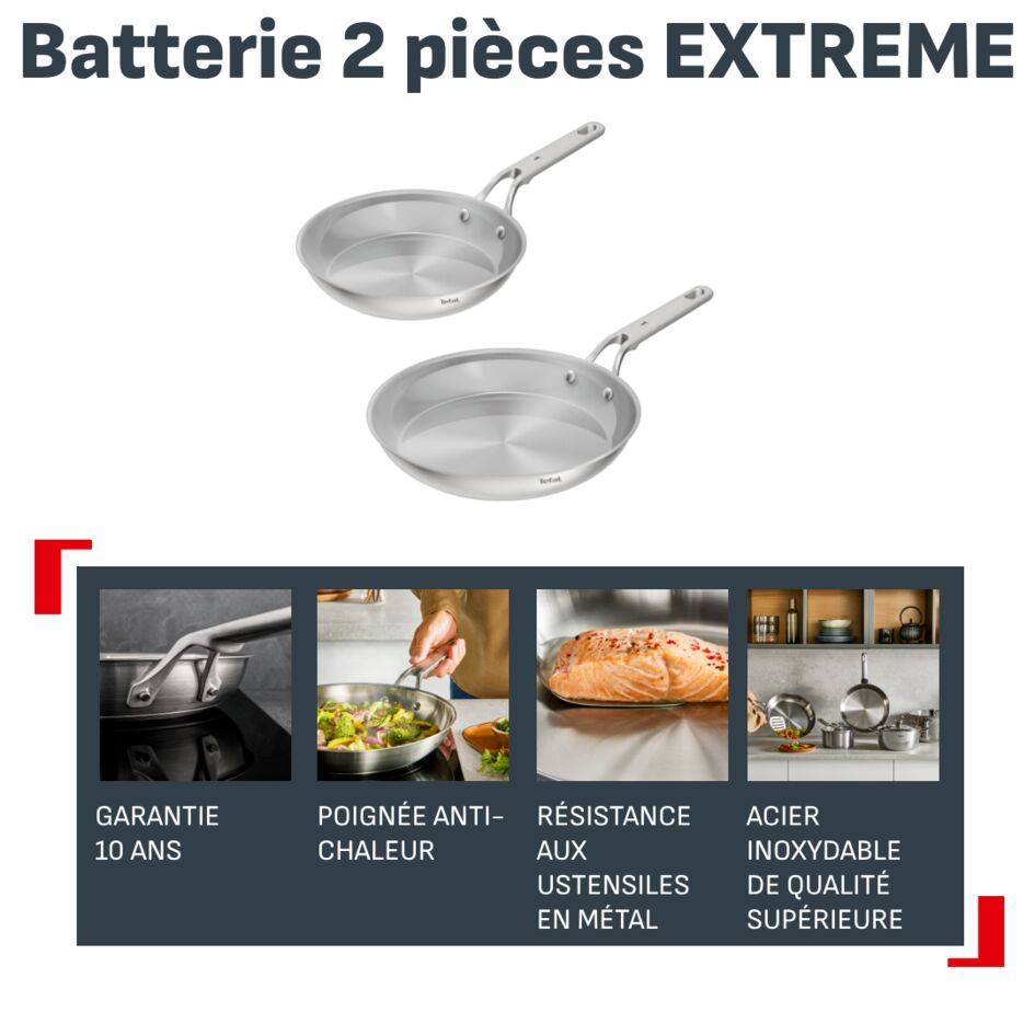 Extreme G762S244 Set de 2 poêles - 24/28 cm - Induction