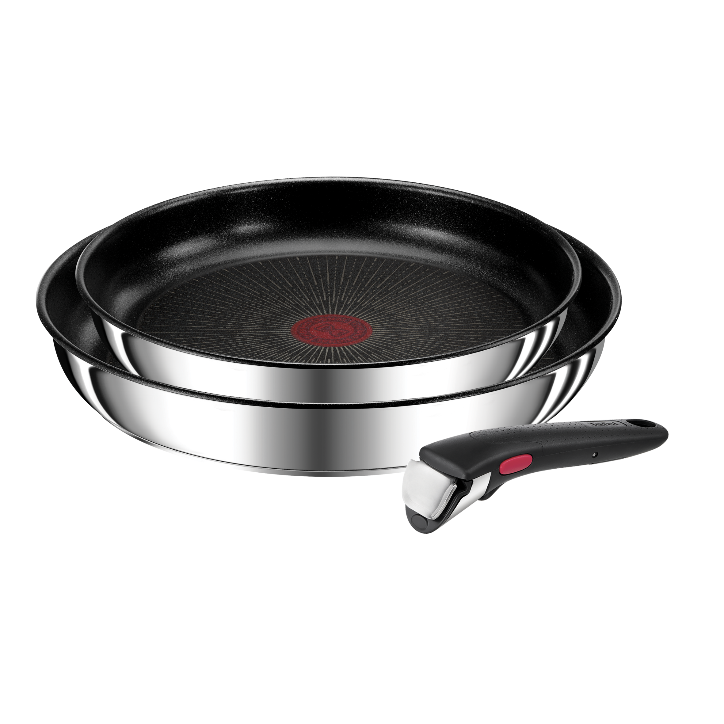 Ingenio Préférence On L9739002 Set de 2 poêles 22/26 cm + poignée amovible - Induction