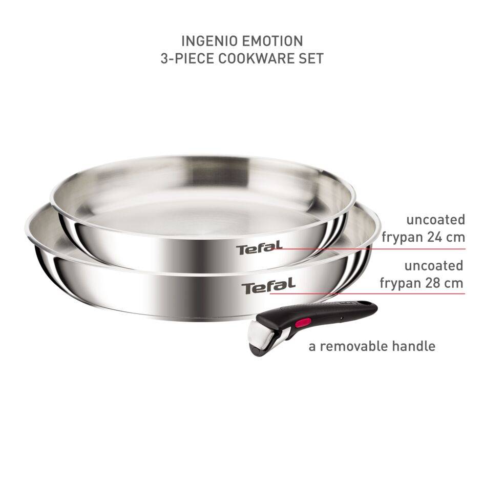 Ingenio Emotion L8969345 Set de 2 poêles 24/28 cm + poignée amovible - Induction