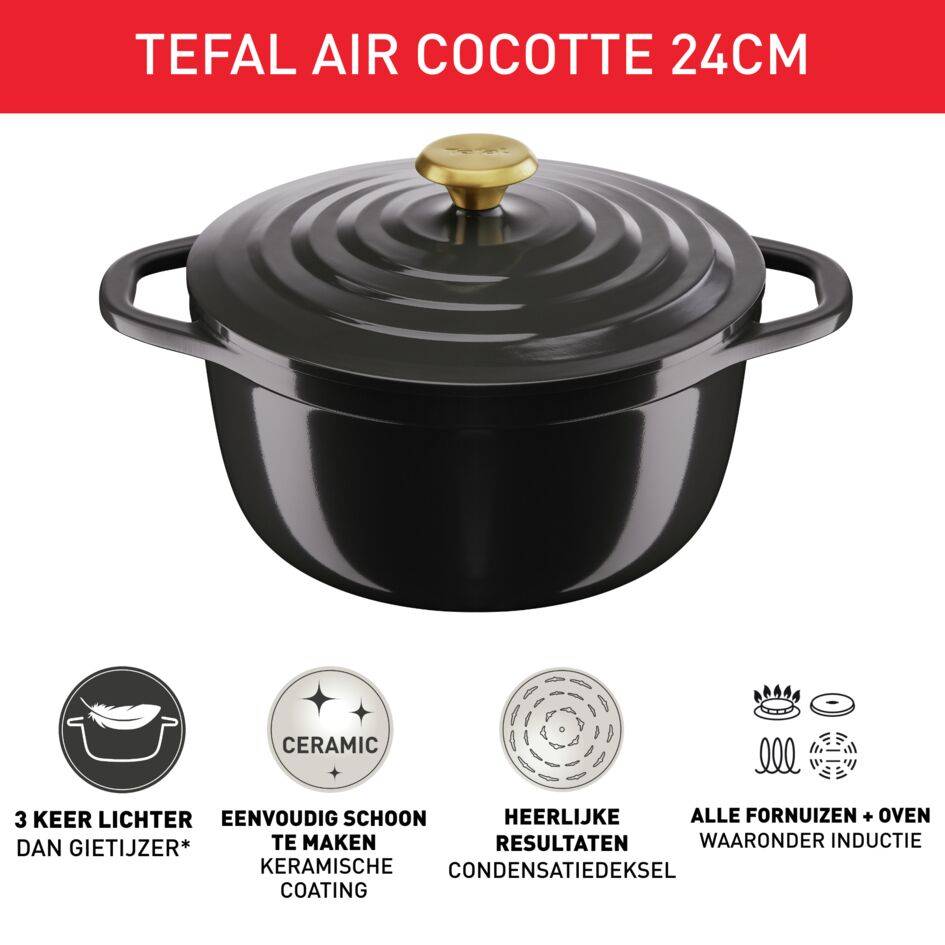 Air E2554604 Aluminium kookpot - 24 cm - Inductie