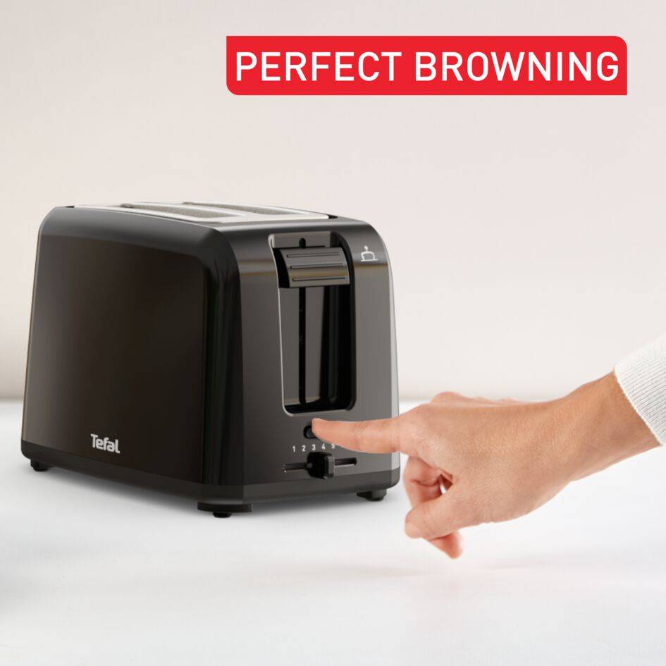 Vita 2-Slot Toaster, Breakfast Appliance, Removable Crumb Tray, Black