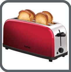 Tefal TL342D Subito broodrooster met 2 lange sleuven, mogelijkheid om