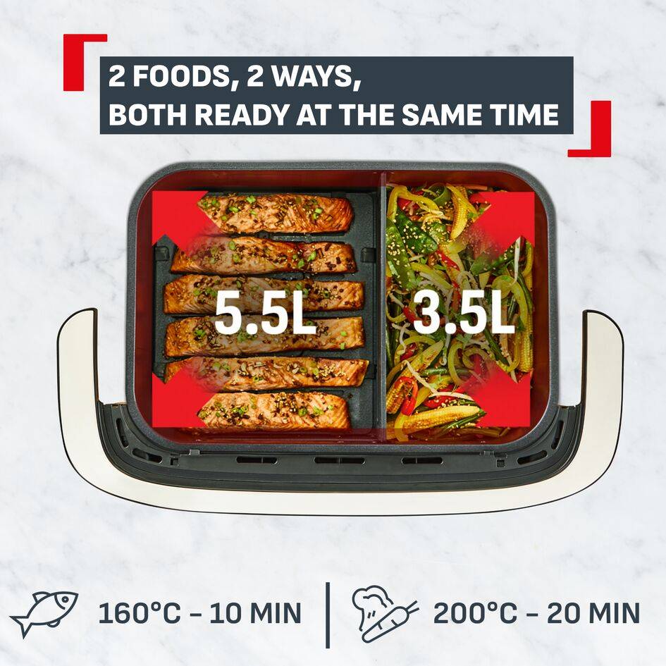 Ever Fry Dual Flex EY9288, Air fryer, Dual Flex, 7 programmes, 9L, Infrared 