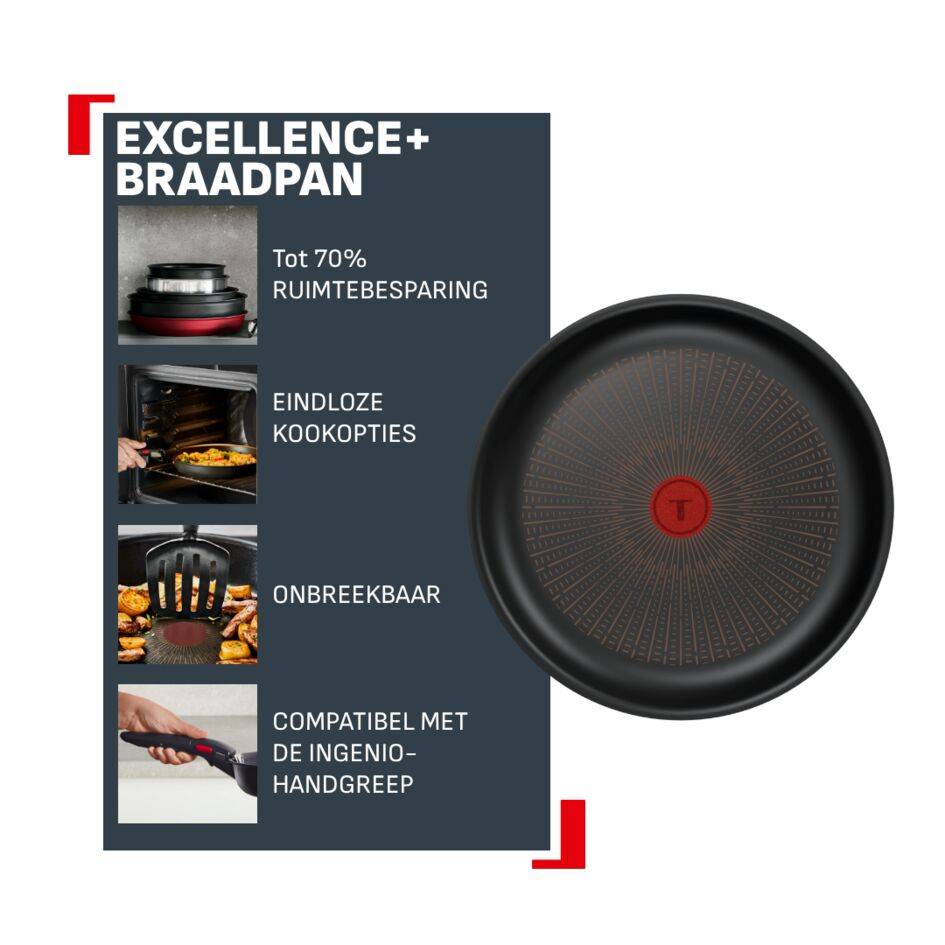 Ingenio Excellence+ P0000424 Braadpan - 24 cm - Inductie