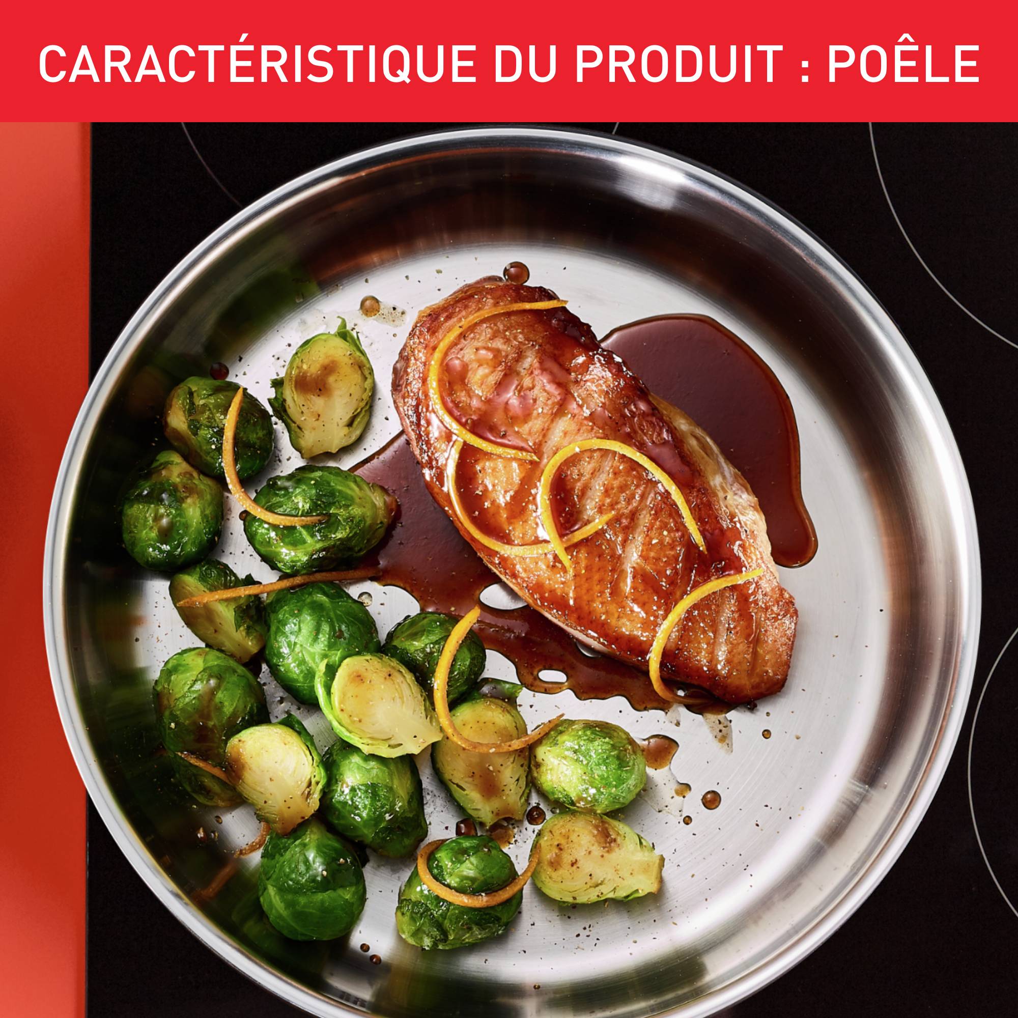 Ingenio Emotion L8960453 Poêle à poignée amovible - 24&nbsp;cm