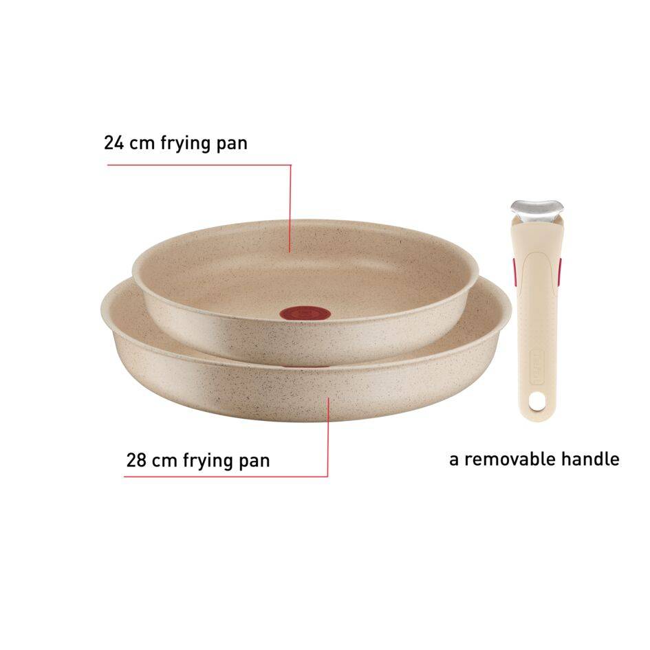 Ingenio Delight Sand L7839043  Set de 2 poêles 24/28 cm + poignée amovible - induction