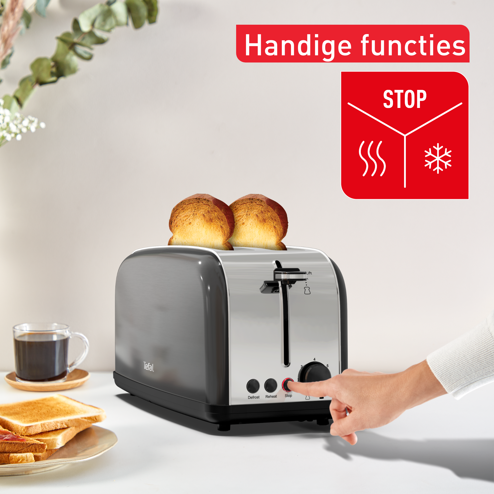 Nieuwe Equinox zwarte broodrooster met 2 lange gleuven