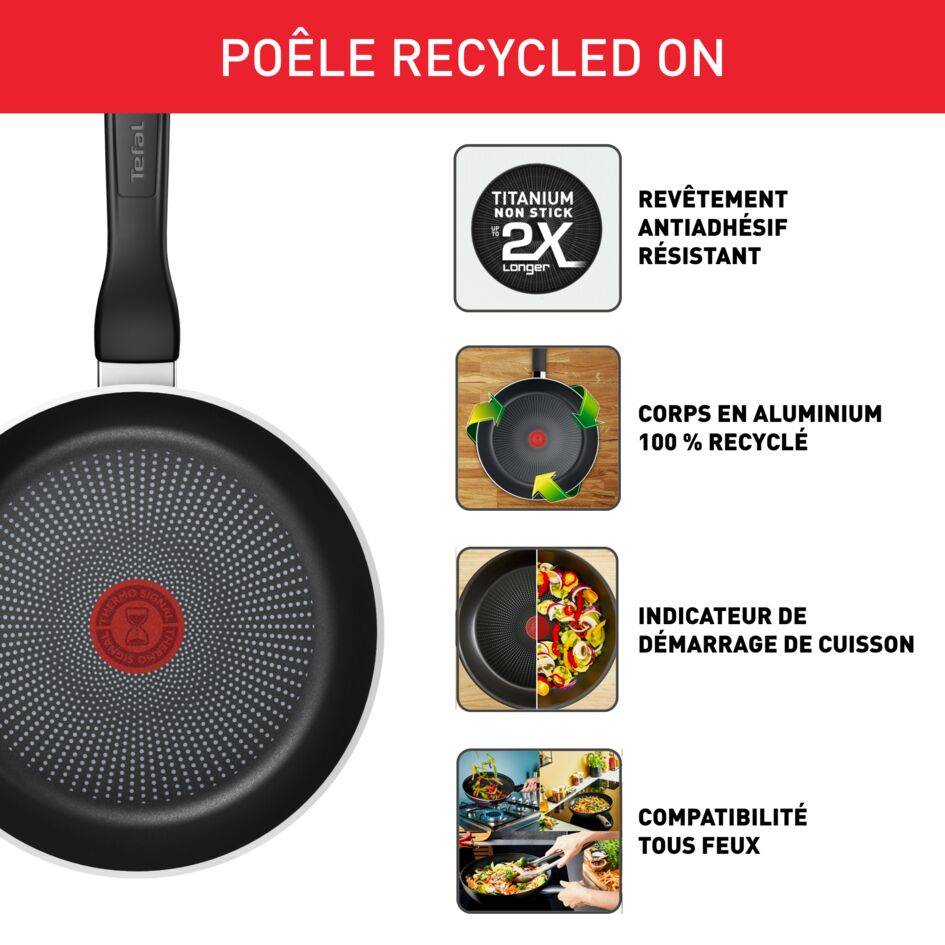 Recycled On C2970432 Poêle à frire - 24&nbsp;cm - Induction