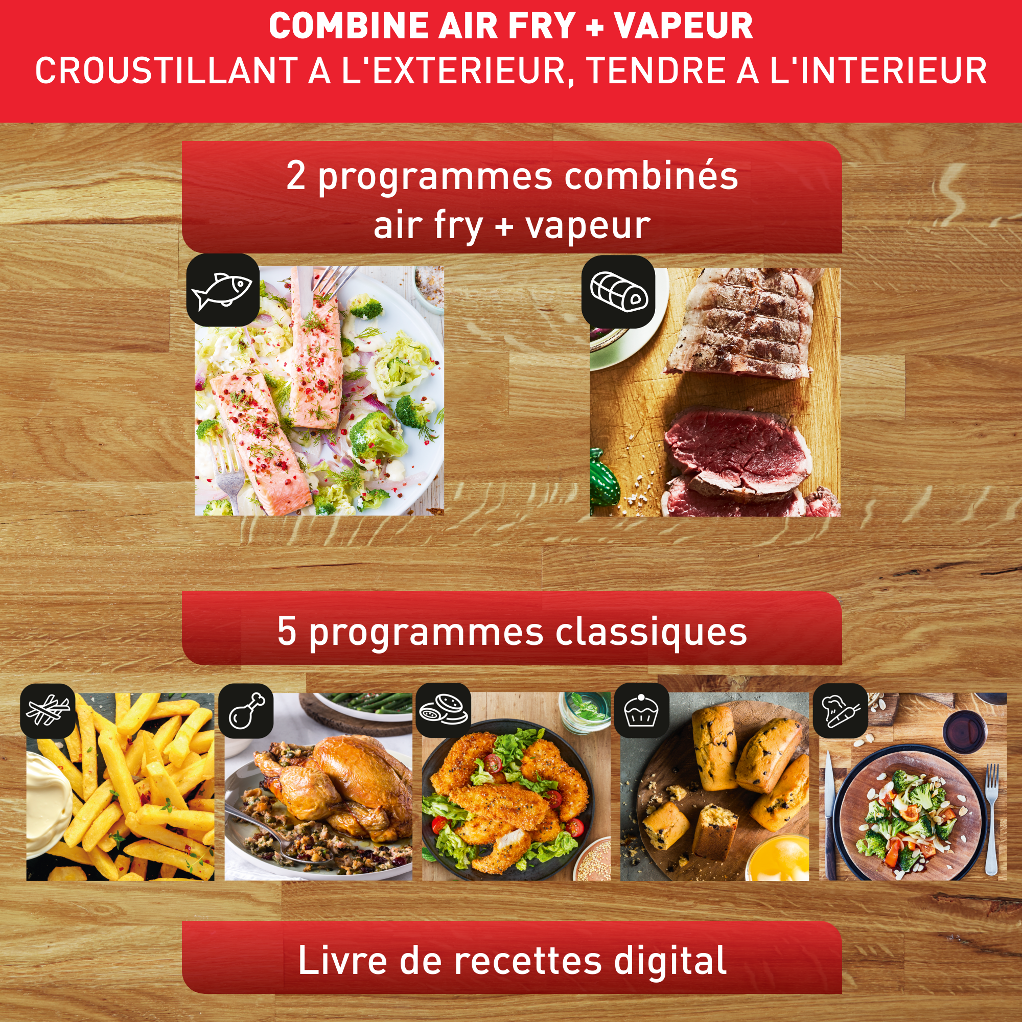 Easy Fry Grill & Steam FW201815 Air fryer 3-en-1