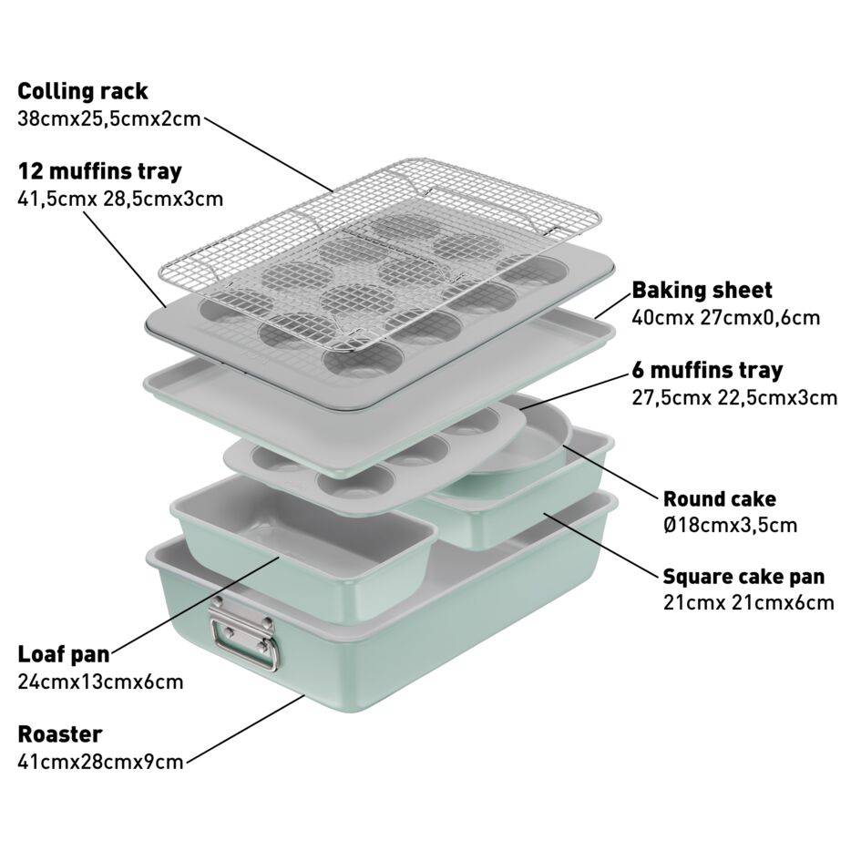 Ceramik J175S804 Set de 8 moules empilables en céramique