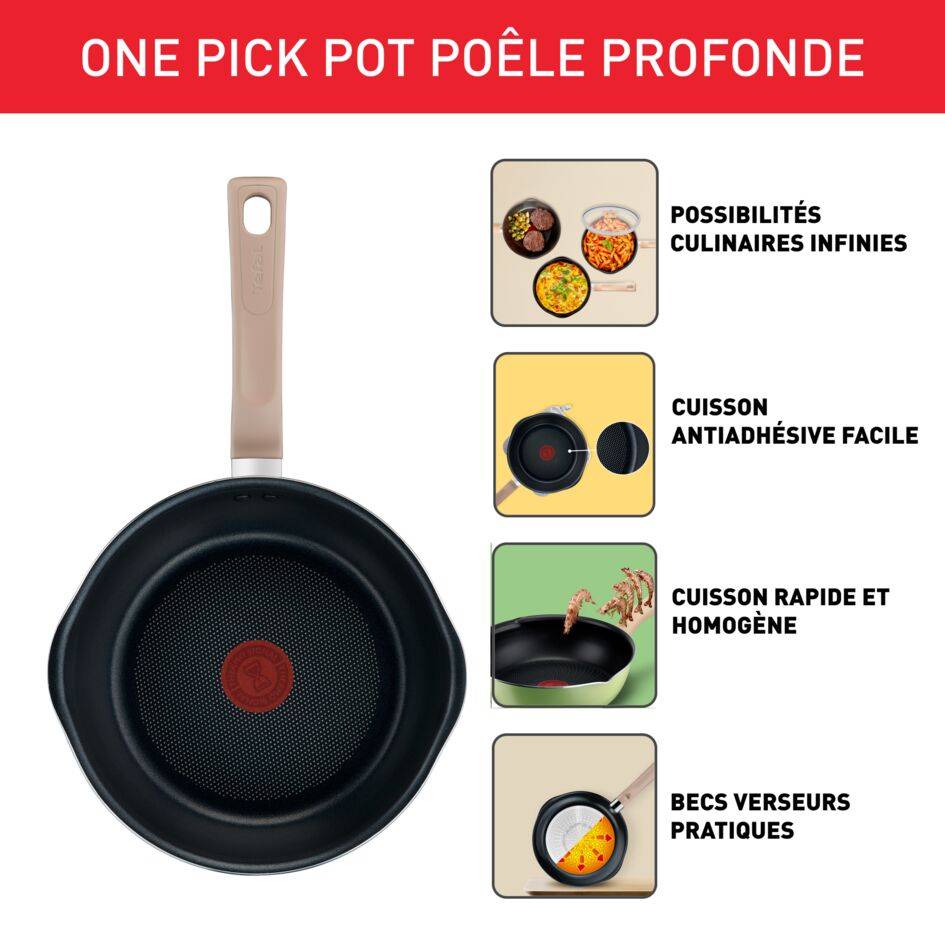 One Pick Pot G1672504 Poêle à frire + couvercle - 22&nbsp;cm - Induction