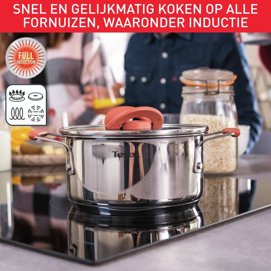 Opti'Space G720S604 Set van 6 stuks - pannen 24/28 cm + braadpannen 18/20 cm + 2 deksels