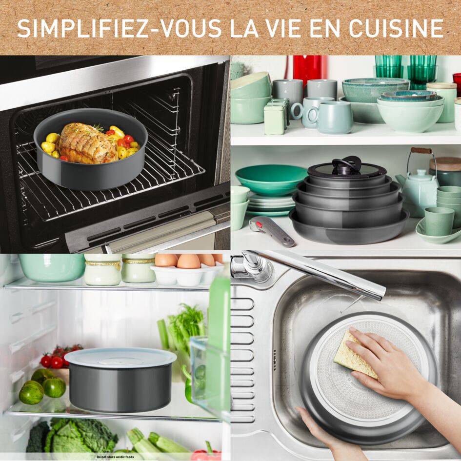 Ingenio Renew On L2602902 Poêlon en céramique à poignée amovible - 18 cm - Induction