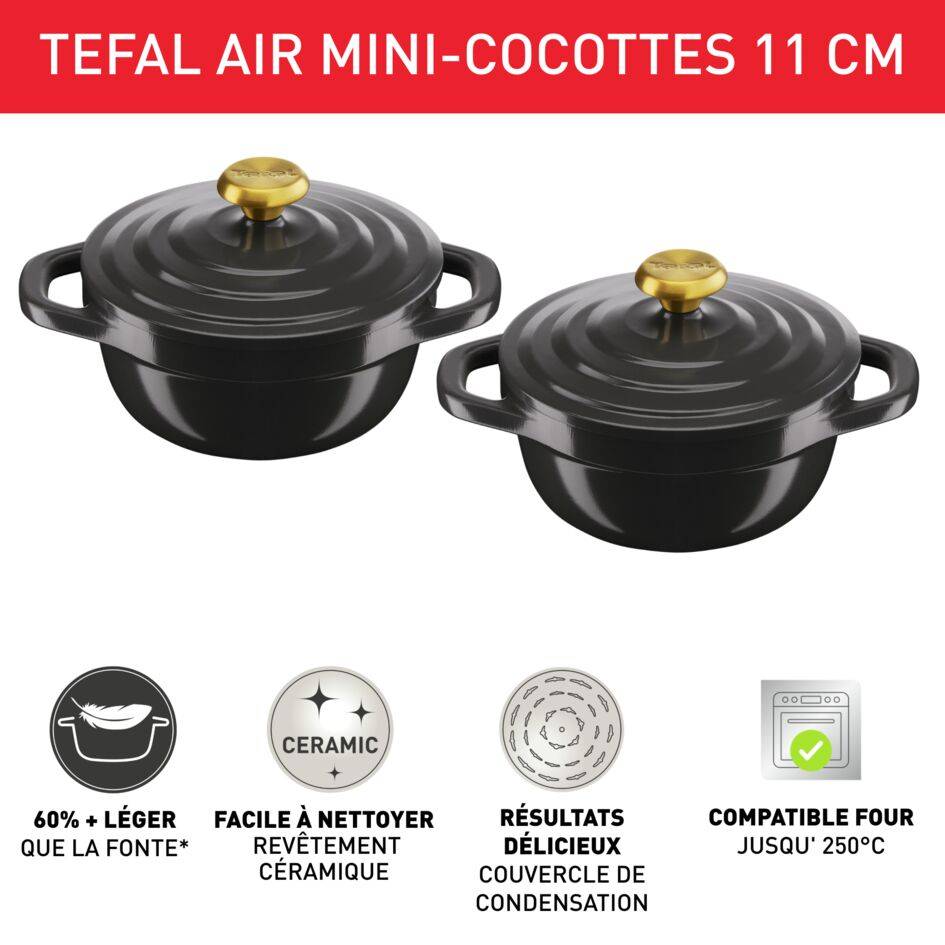 Air E255S204 Set de 2 cocottes en aluminium - 11 cm - Induction