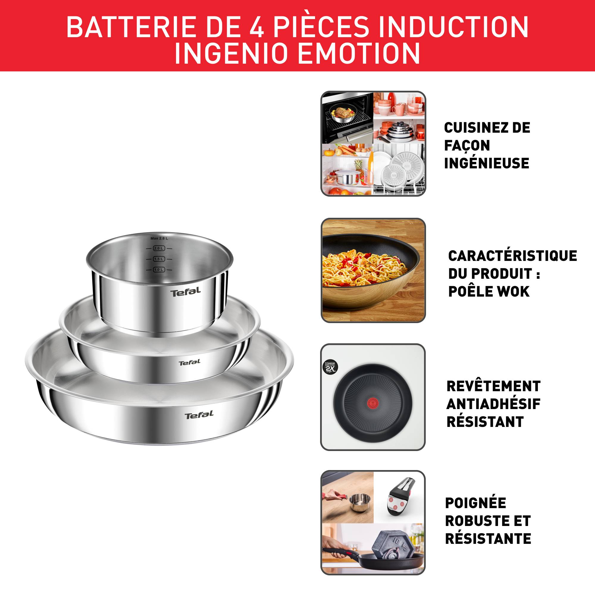 Ingenio Emotion L896S453 Set 4 pièces - Induction