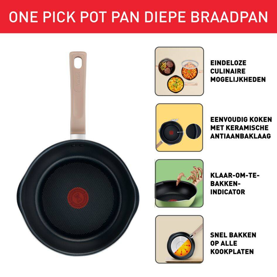 One Pick Pot G1672504 Braadpan + deksel - 22&nbsp;cm - Inductie