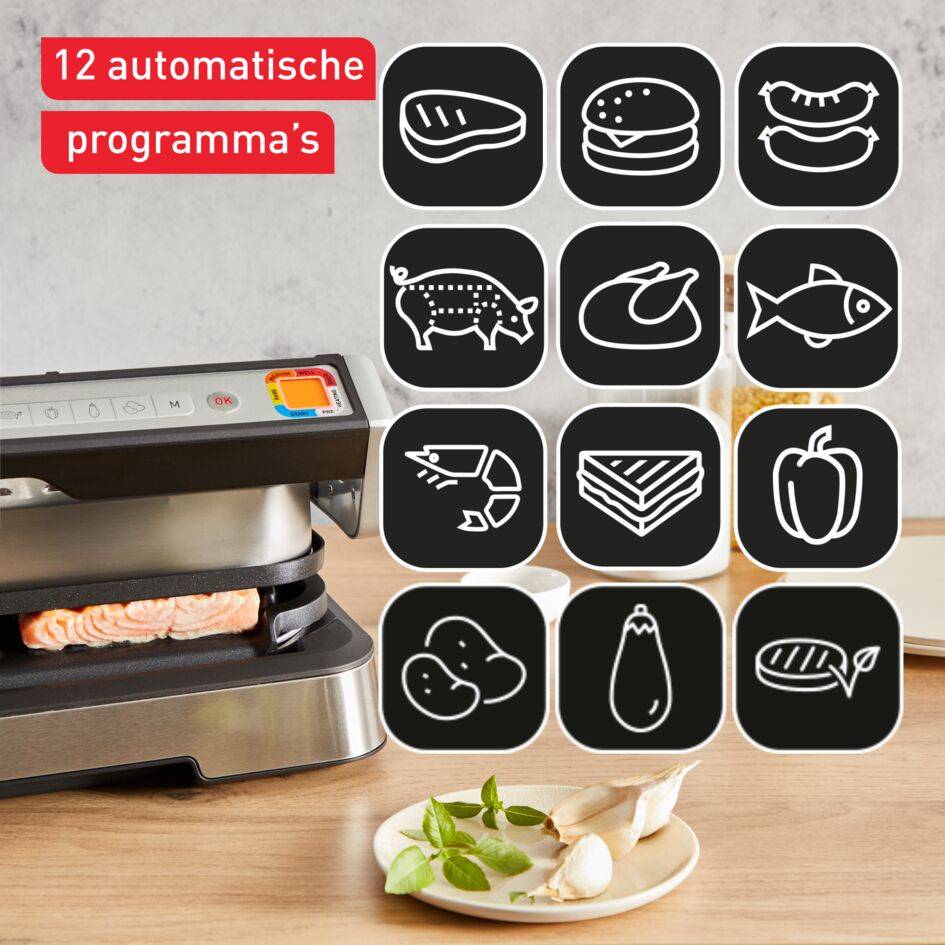 OptiGrill 2-in-1 XL GC782D10 Intelligente Grill & Barbecue - 12 programma's