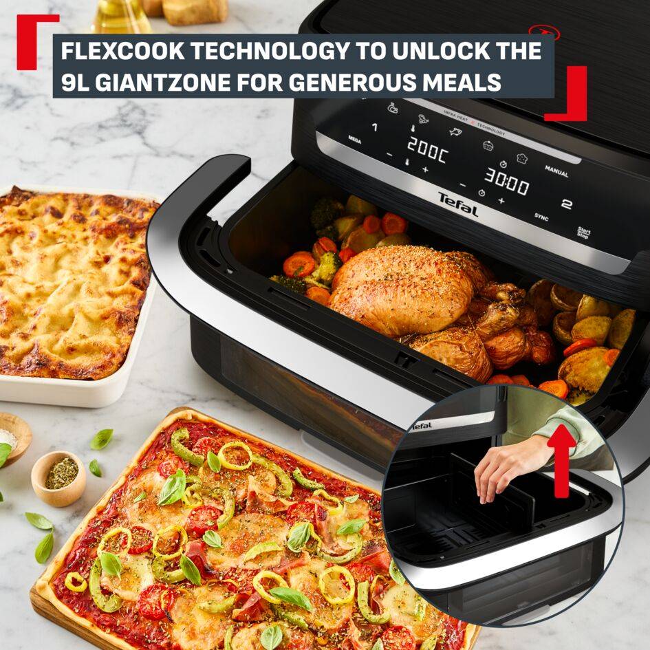 Ever Fry Dual Flex EY9288, Air fryer, Dual Flex, 7 programmes, 9L, Infrared 