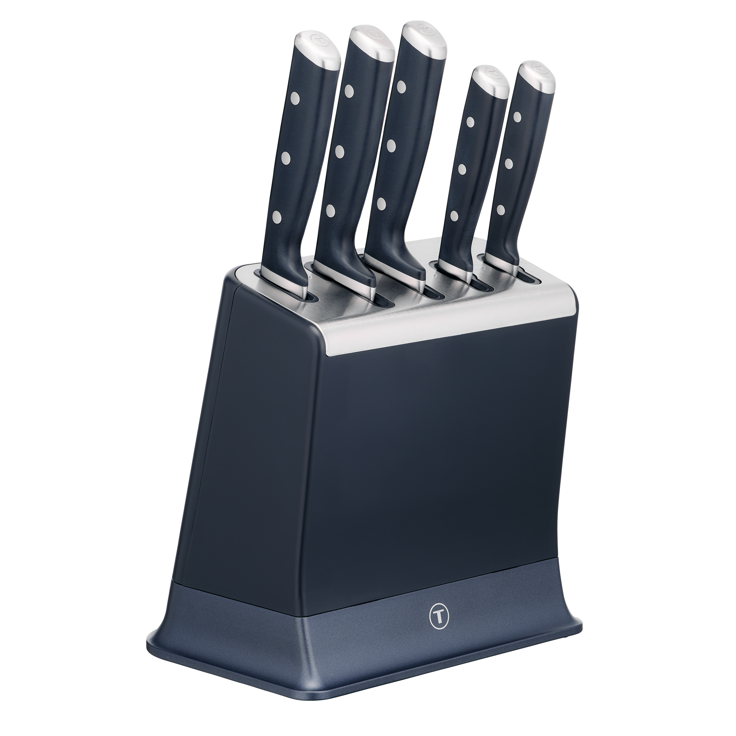 EverSharp K297S644 Set de 5 couteaux + bloc à couteau avec aiguiseur intégré