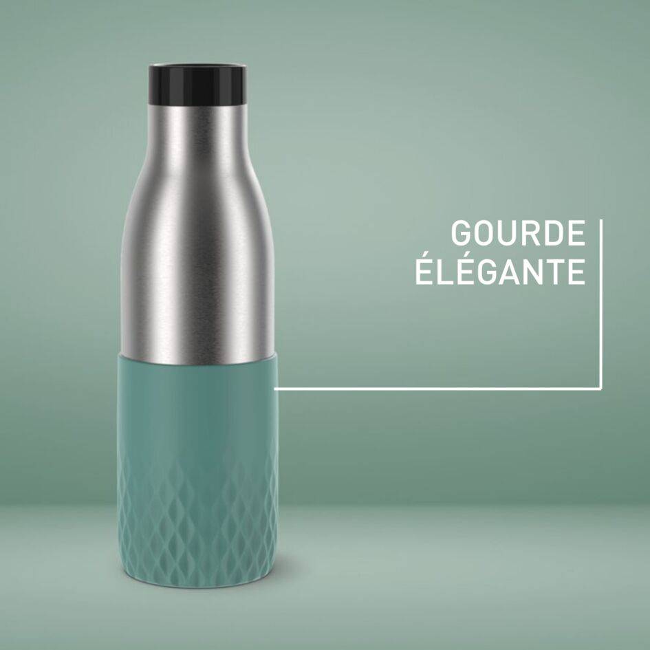 Bludrop Sleeve N3110610 Gourde inox et silicone - 0,5L - Vert