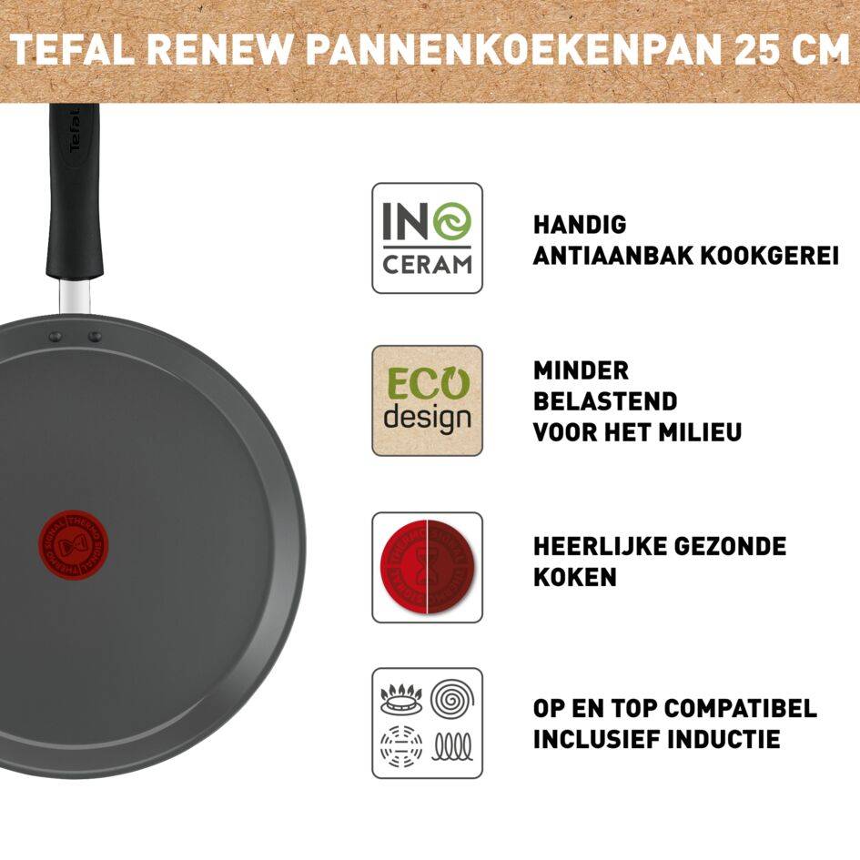 Renew Black On C4353832 Keramische pannenkoekenpan - 25 cm - Inductie