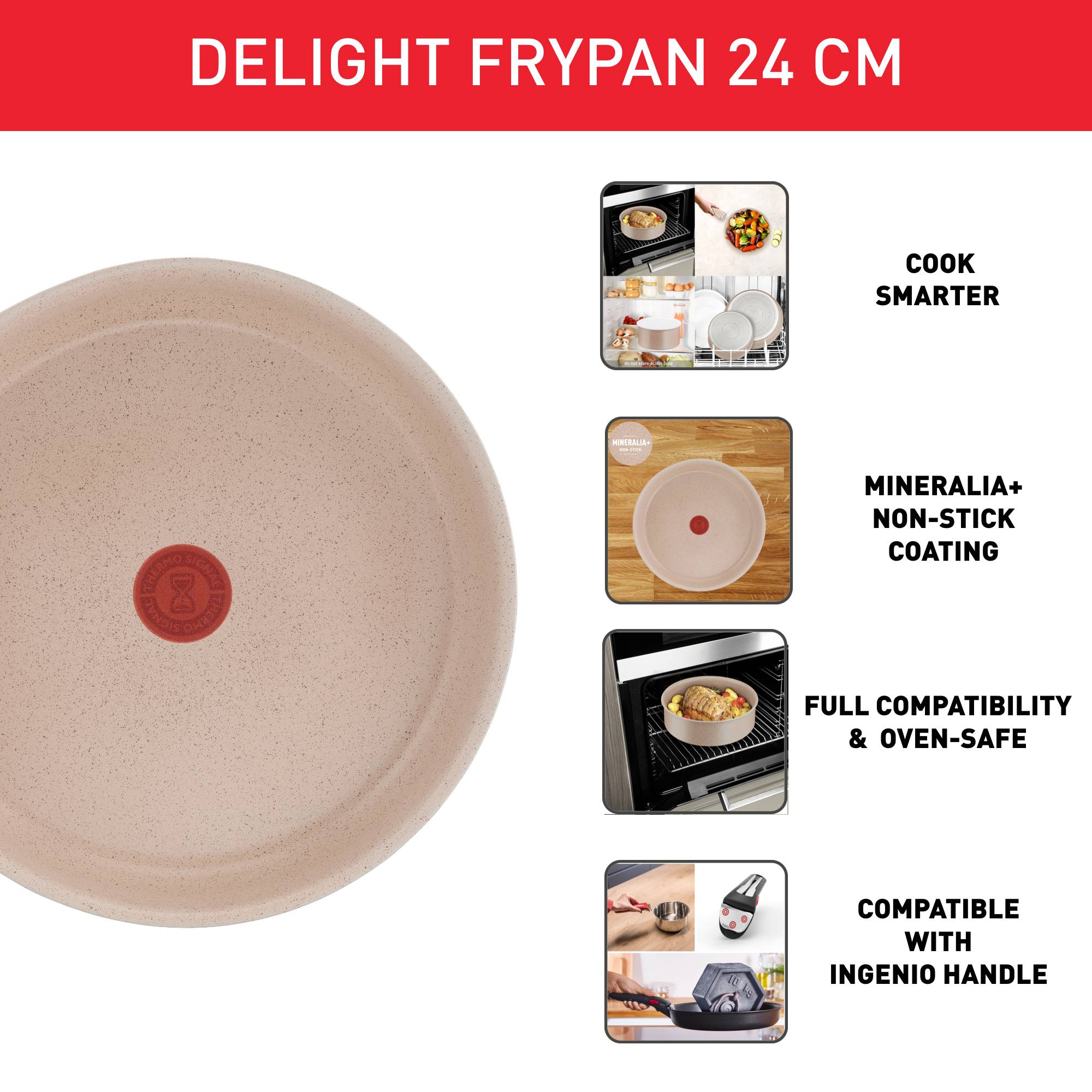 Ingenio Delight Sand L7830402 Poêle à frire - 24 cm - Induction