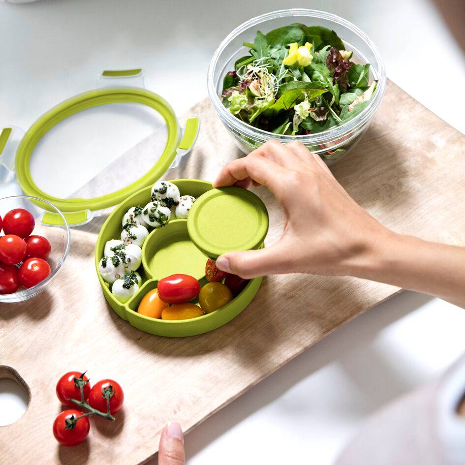 Masterseal & Go K3100112 Boîte de conservation Salad box + 2 compartiments amovibles - 1L