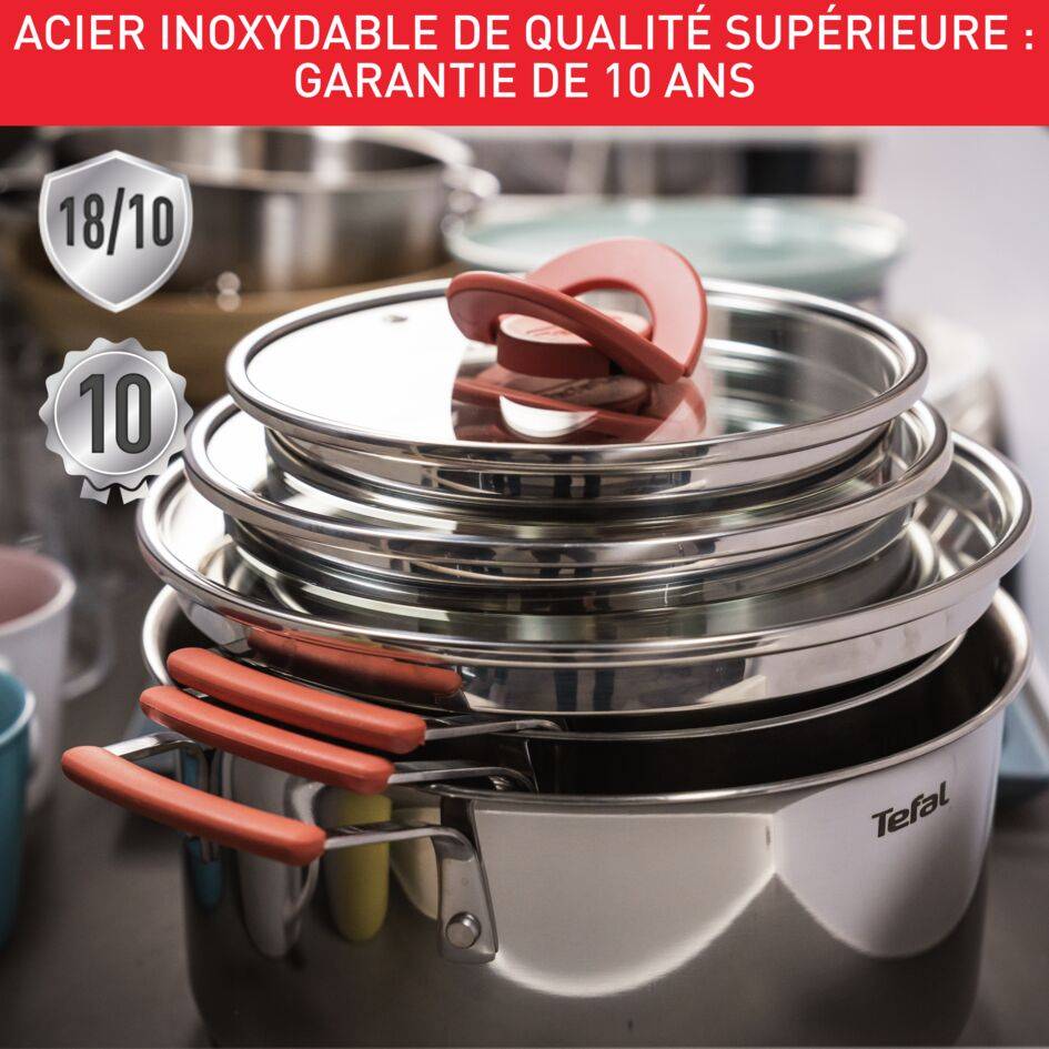 Opti'Space G720S674 Set de 3 casseroles 18/20/24 cm + couvercles - Induction