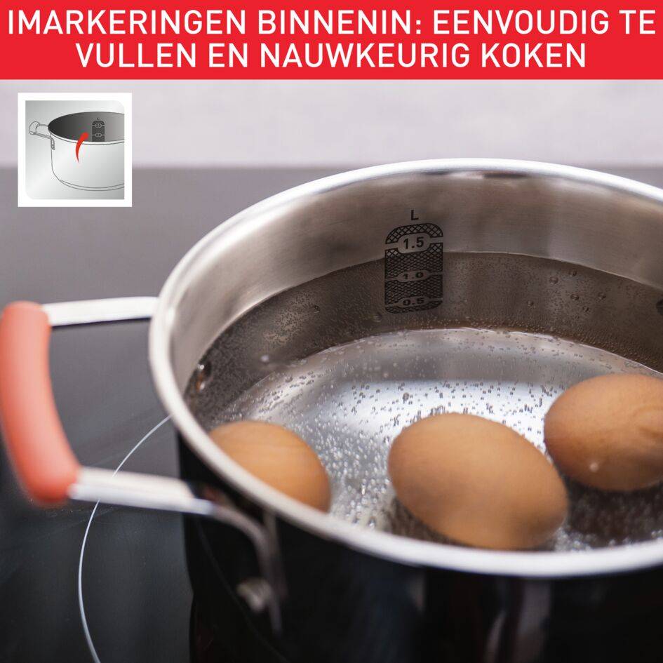 Opti'Space G720S674 Set van 3 kookpotten 18/20/24 cm + deksels - Inductie