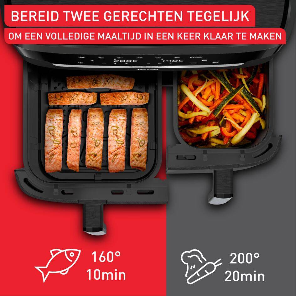 Dual Easy Fry & Grill XXL EY9428E0 Air Fryer - 7 programma's - 6,5L + 4,5L