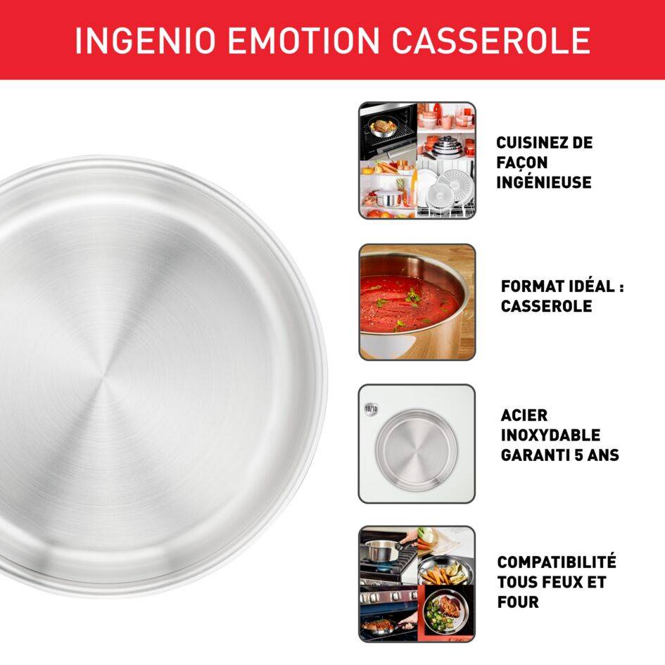 Ingenio Emotion L8962853 Poêlon à poignée amovible - 26 cm