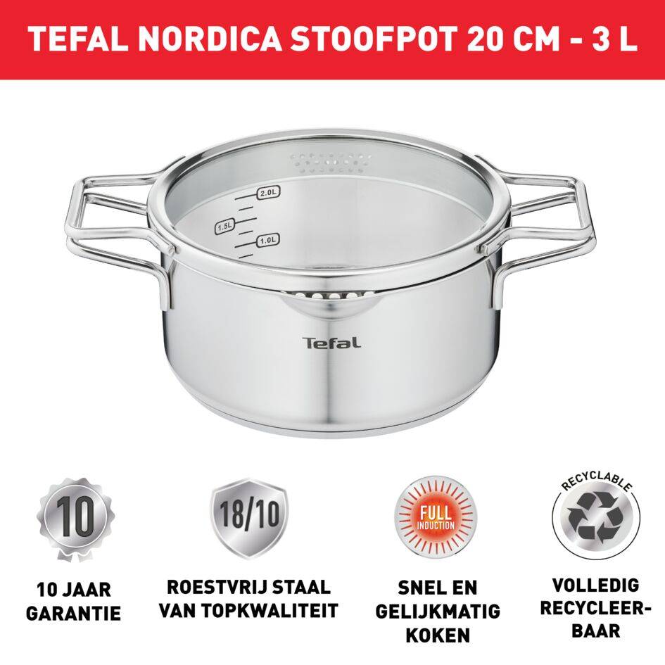 Nordica H8524435 Kookpot inox 20 cm