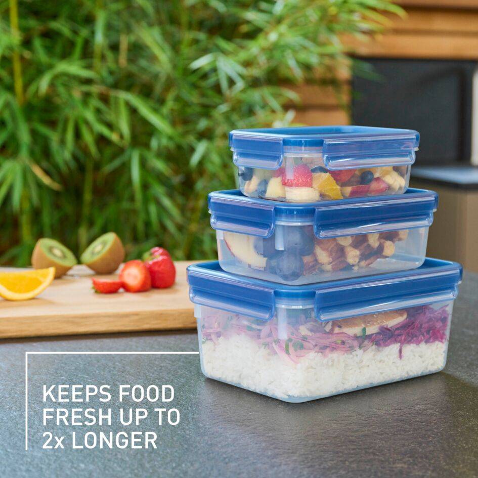 MasterSeal Fresh Eco N1171818 Set de 3 Boîtes de conservation - 0,55L / 1,0L / 2,2L