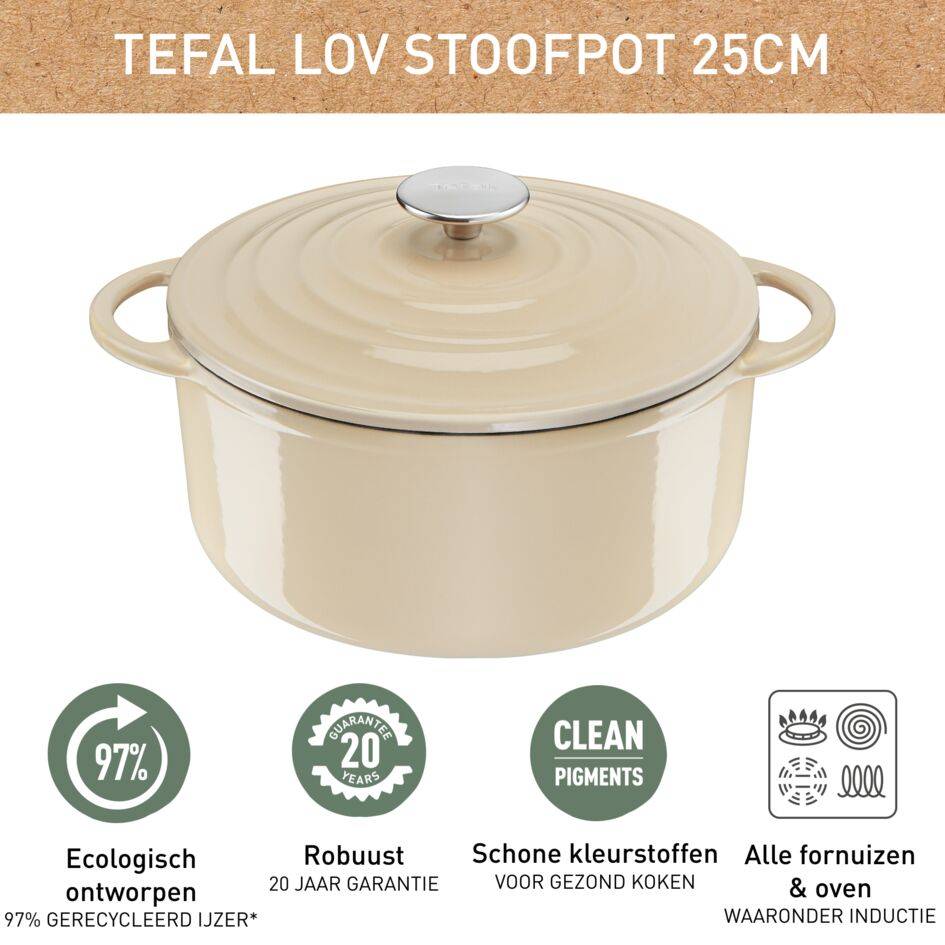 Lov E2590404 Gietijzeren kookpot - 25 cm - Inductie