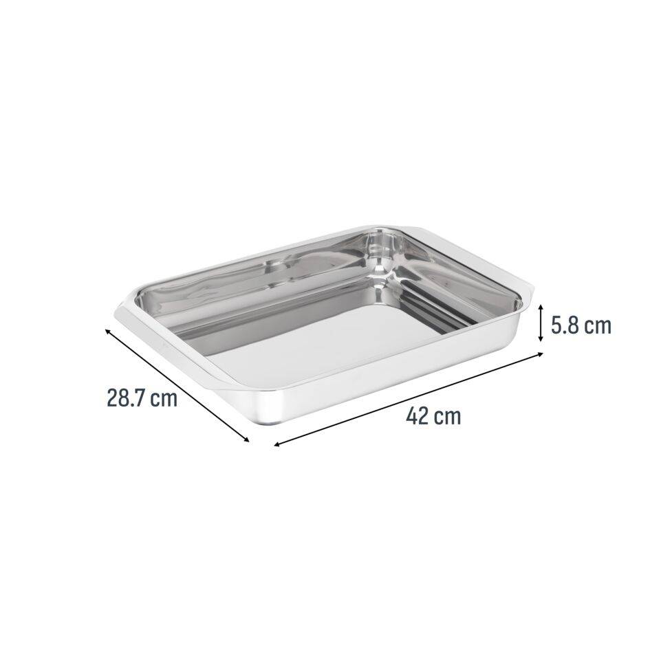 Excellence, Large Stainless Steel Oven Dish 42x29cm, 10-Year Guarantee