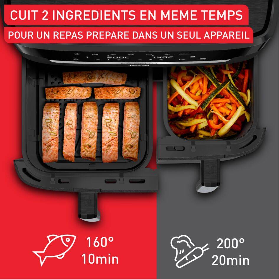 Dual Easy Fry & Grill XXL EY9428E0 Air Fryer - 7 programmes - 6,5L + 4,5L
