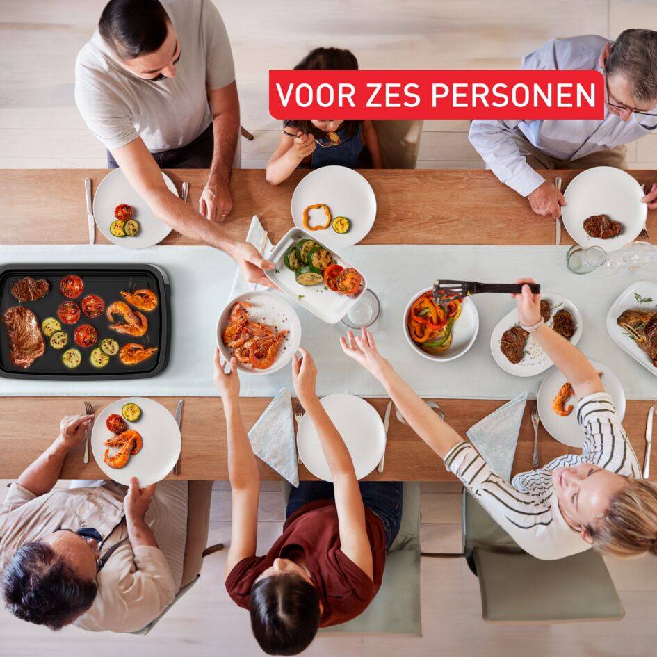Plancha Inox, elektrische plancha, 6 personen, antiaanbaklaag