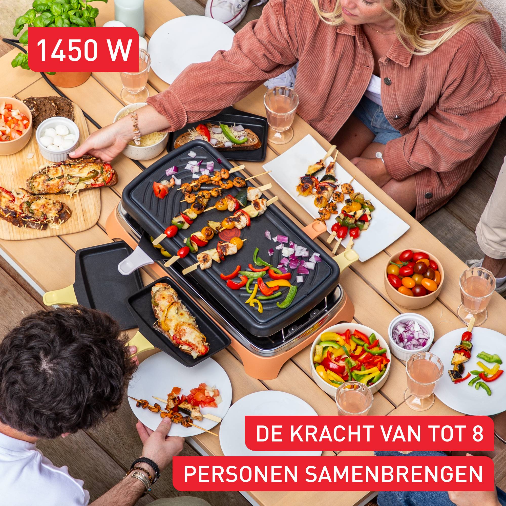 Food & Co RE651JF0 Veelzijdig raclettetoestel - 8 personen