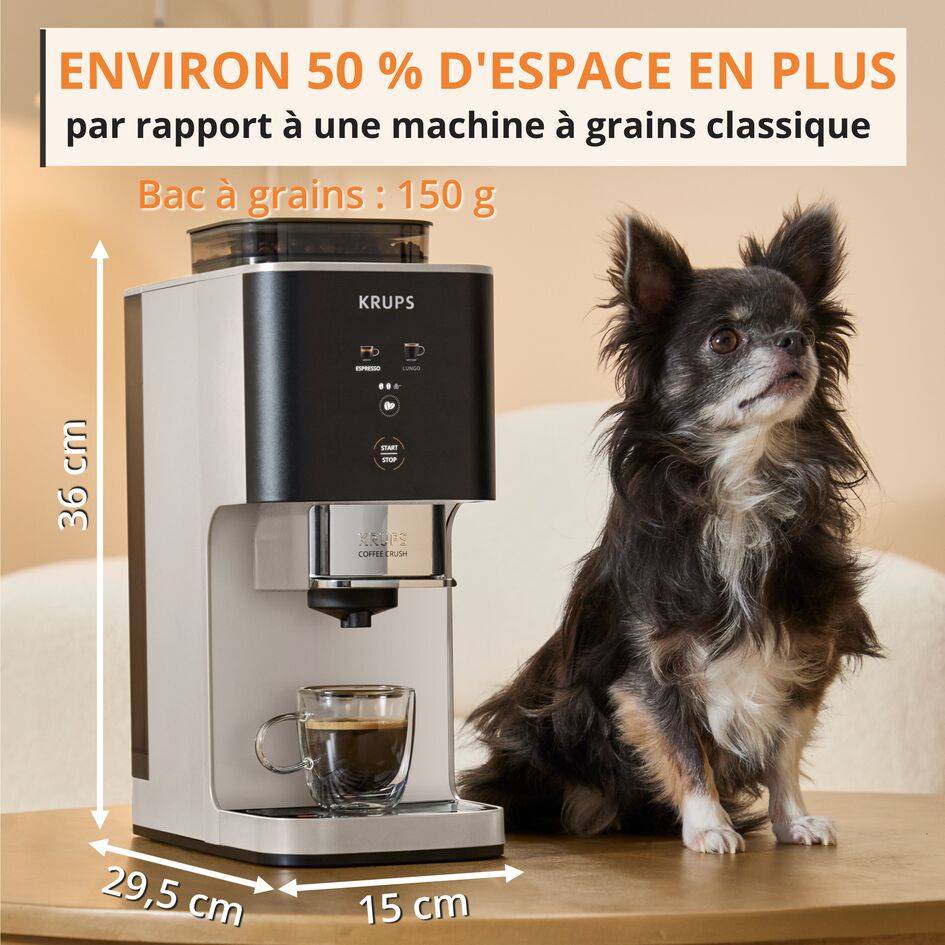 Coffee Crush, Machine à café à grains automatique, Design compact