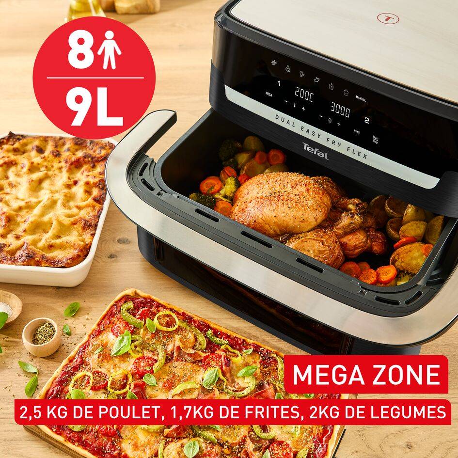Dual Easy Fry Flex EY9228E0 Air fryer Flex - 7 programmes - 9L