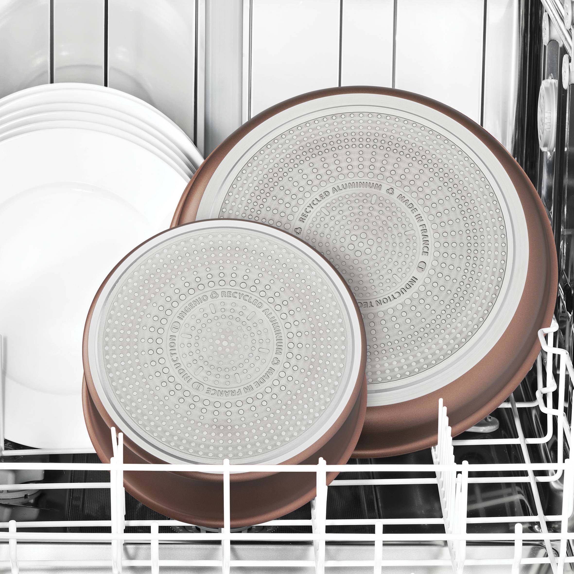 Ingenio Resource L7659042  Set 10 pièces : 2 poêles 24/28 cm + 2 poêlons 16/20 cm + sauteuse 24 cm + 3 couvercles + 2 poignées