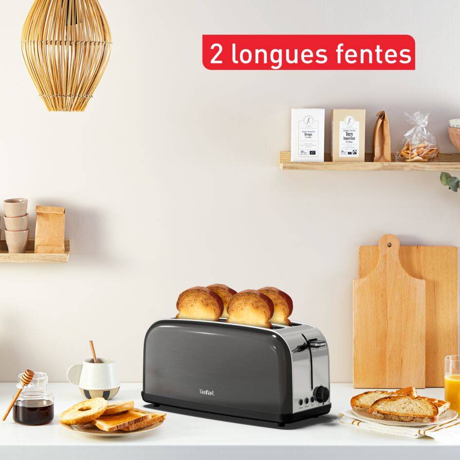 Grille-pain 2 longues fentes Equinox noir