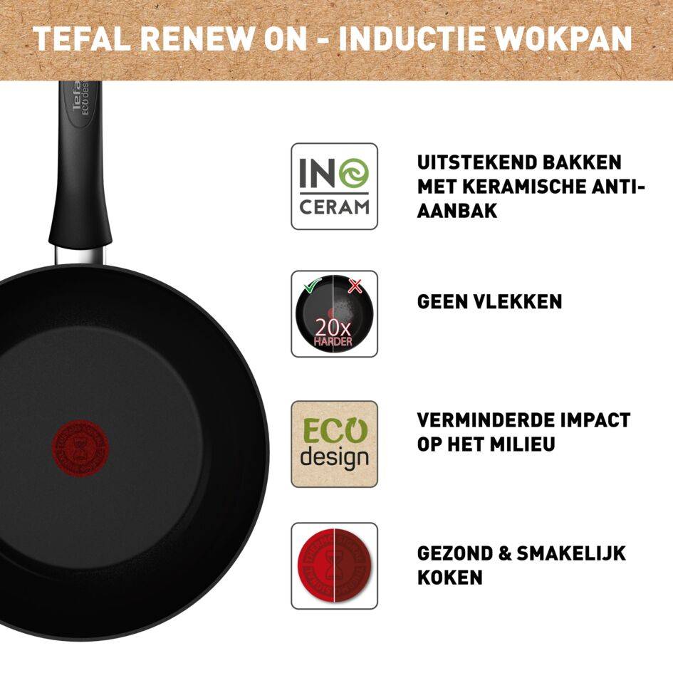 Renew Black On C4351932 Keramische wokpan - 28 cm - Inductie