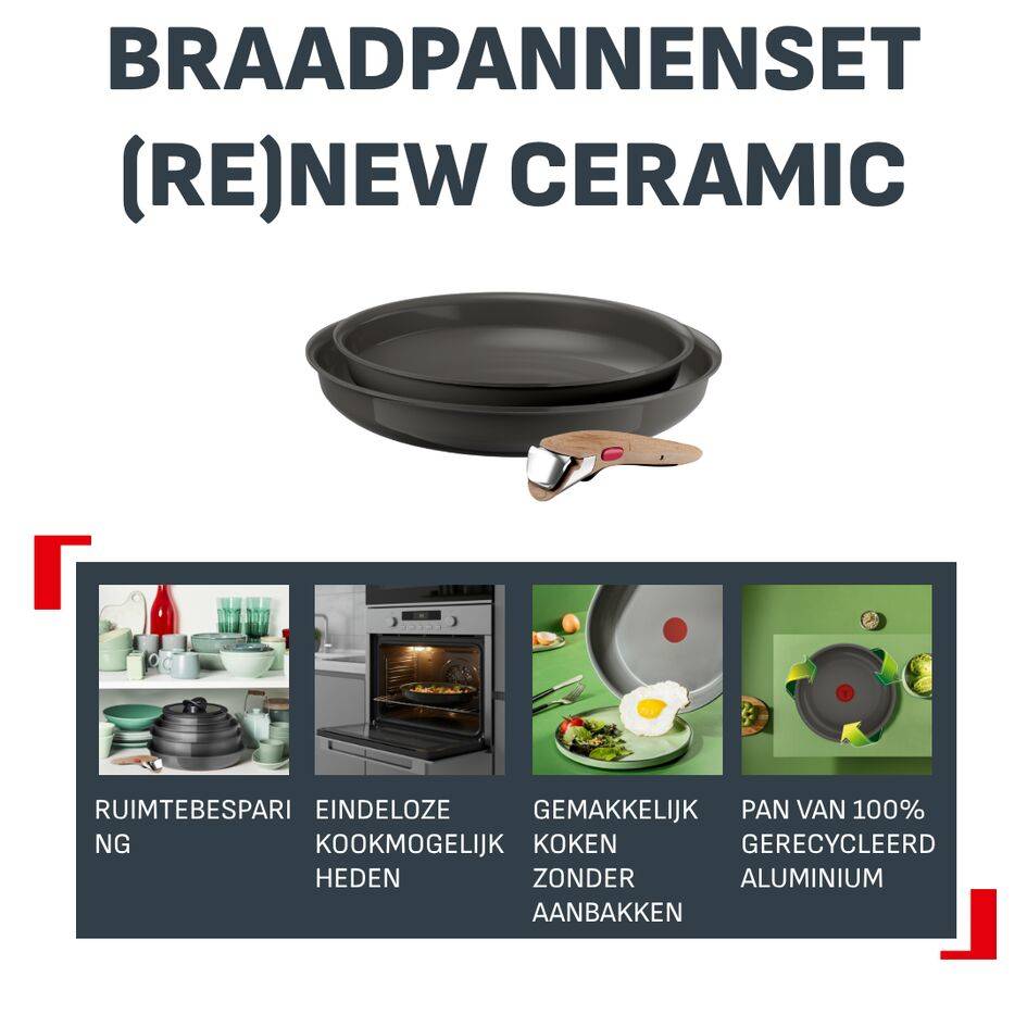 Ingenio Renew Ceramic L2729202 - 3-delige set - Keramische - Inductie